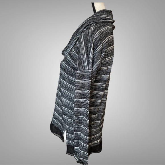 Whbm Black/White Loose Cowlneck Stripe Sweater Size XS - Picture 7 of 10